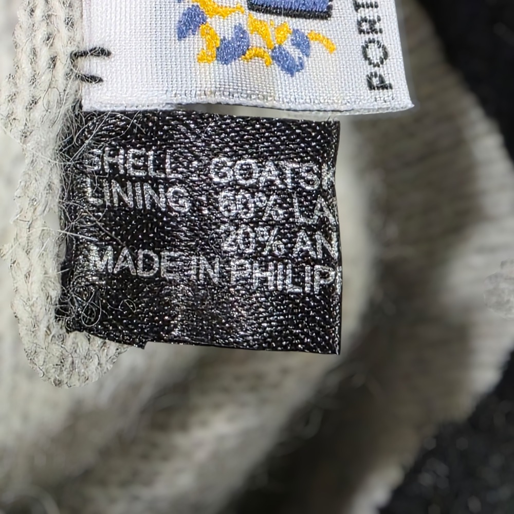 NWT‎ Portolano Goatskin Leather & Lambs Wool Gloves Womens Black Large Lined - Picture 6 of 10